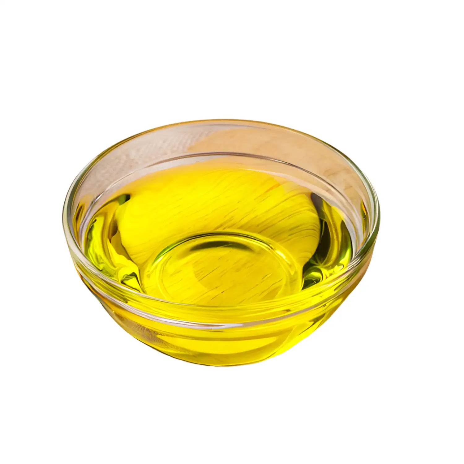 A clear glass bowl filled with golden-yellow Clove Oil Essential Oil, showcasing its rich color and purity. The oil is derived from clove buds and is known for its therapeutic benefits, soothing muscle pain, alleviating toothaches, and promoting skin healing.