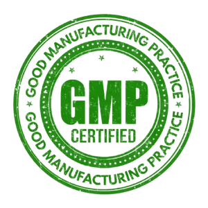 Green 'GMP Certified' stamp with no background