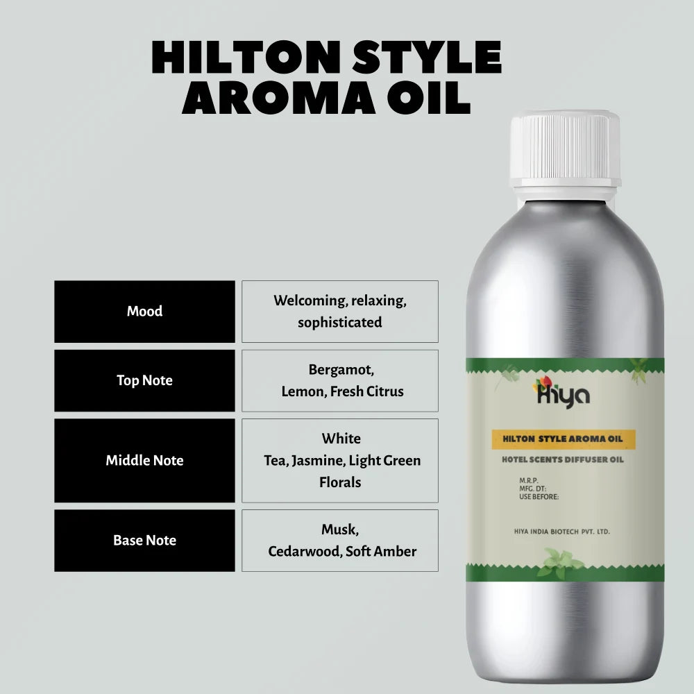 Hilton Style Hotel Scent : Inspired by the signature white tea hotel lobby fragrance with soft musk