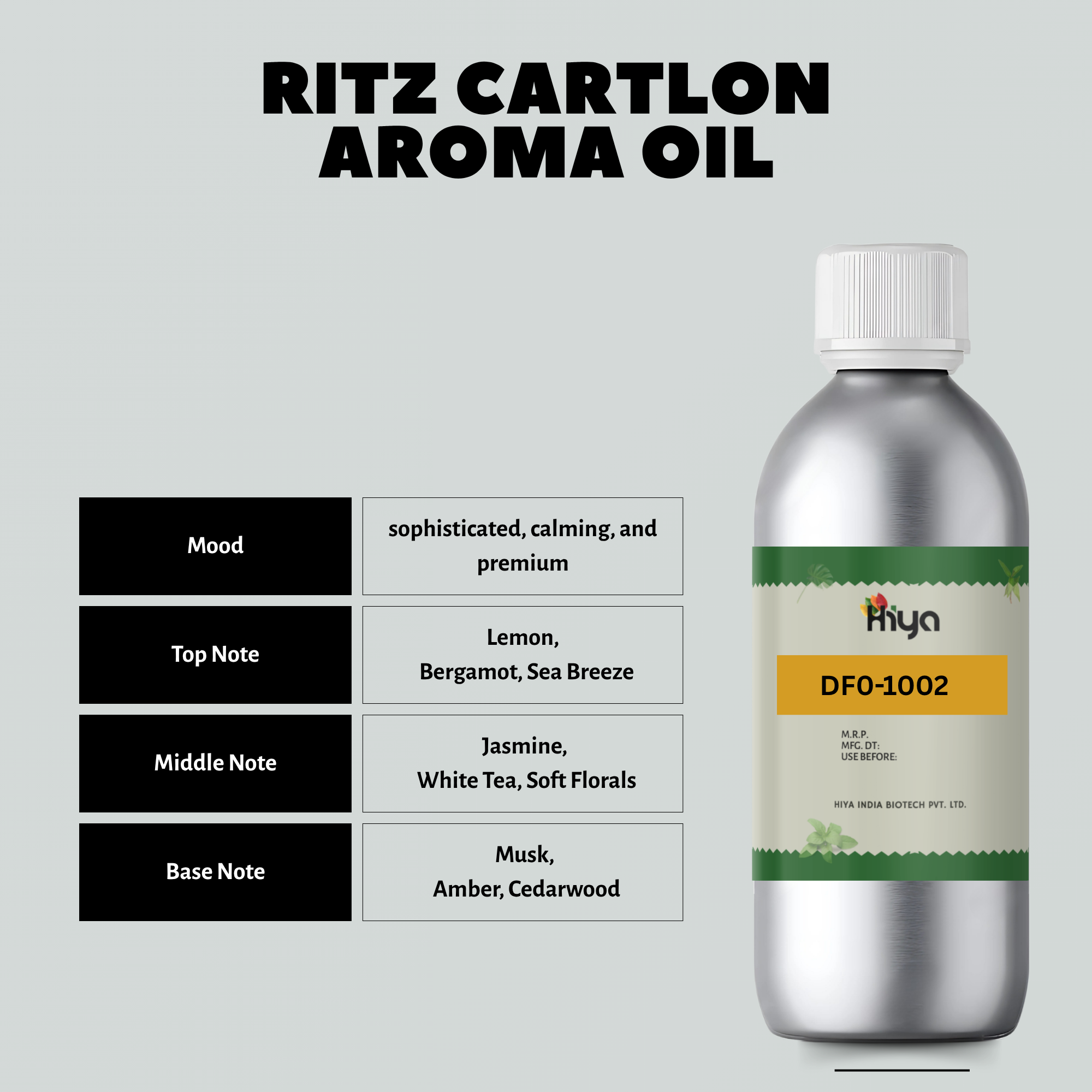 DF0-1002 Hotel Scent : Inspired by Ritz Carlton Fragrance Diffuser Oil