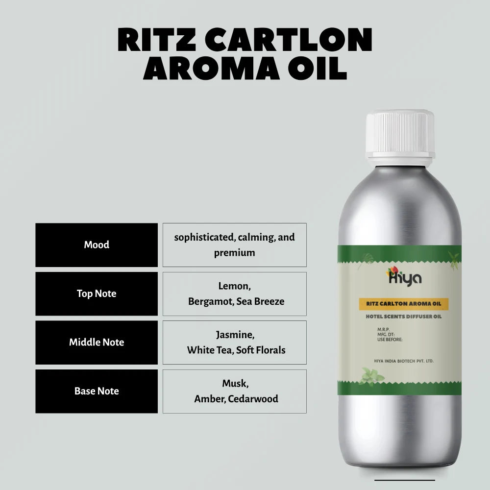 Ritz Carlton Hotel Scent : Inspired by rich luxury hotel signature woody amber aroma.